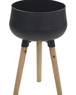 Forhøjet plantekrukke AGROS 30 cm Sort Metal