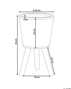 Forhøjet plantekrukke ALIARTOS 26 cm Cremehvid