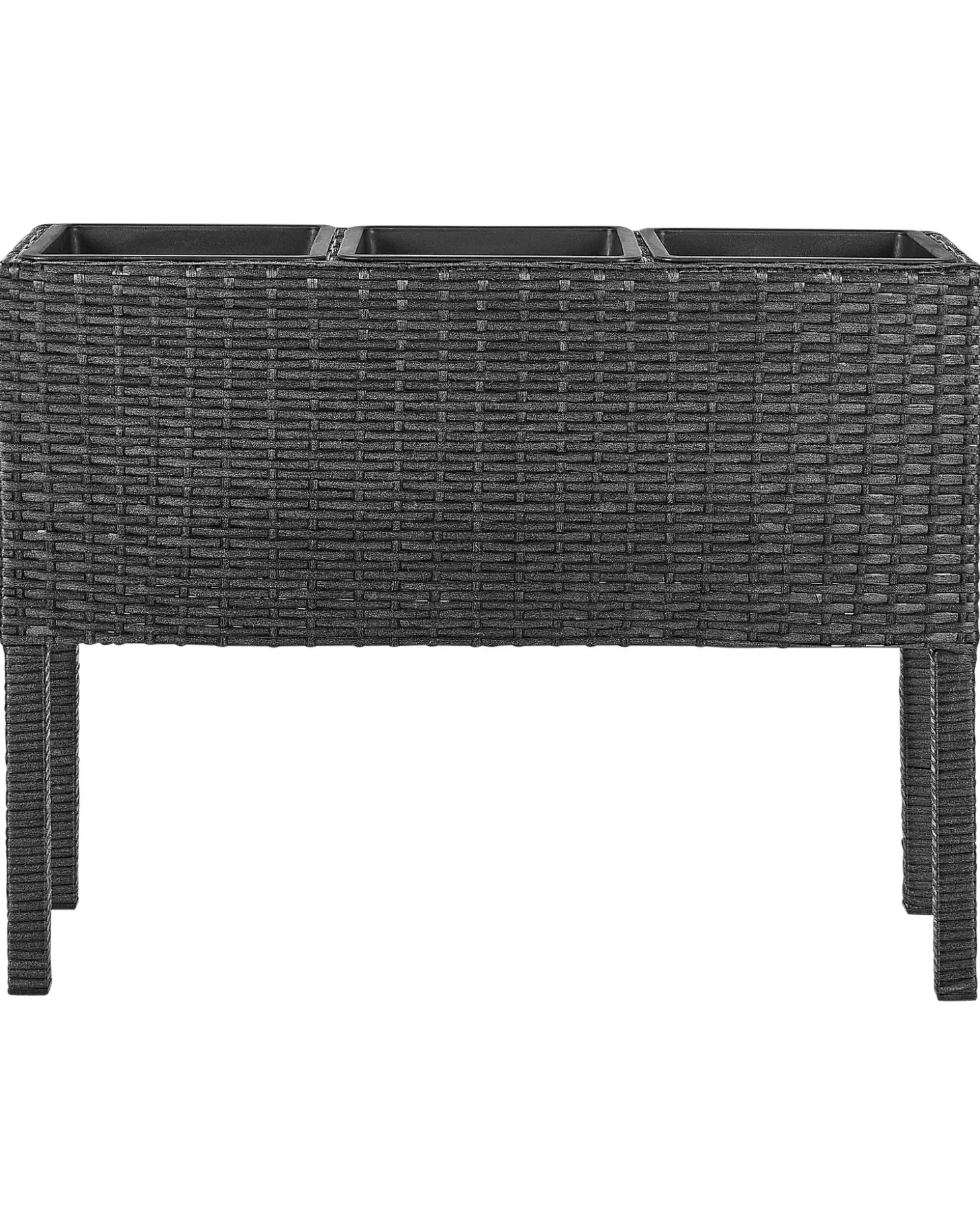 Forhøjet plantekrukke CARAGANA 77 cm Sort PE-rattan