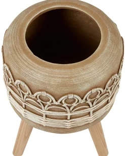 Forhøjet plantekrukke CYRTOMIUM 27 cm Lysebrun