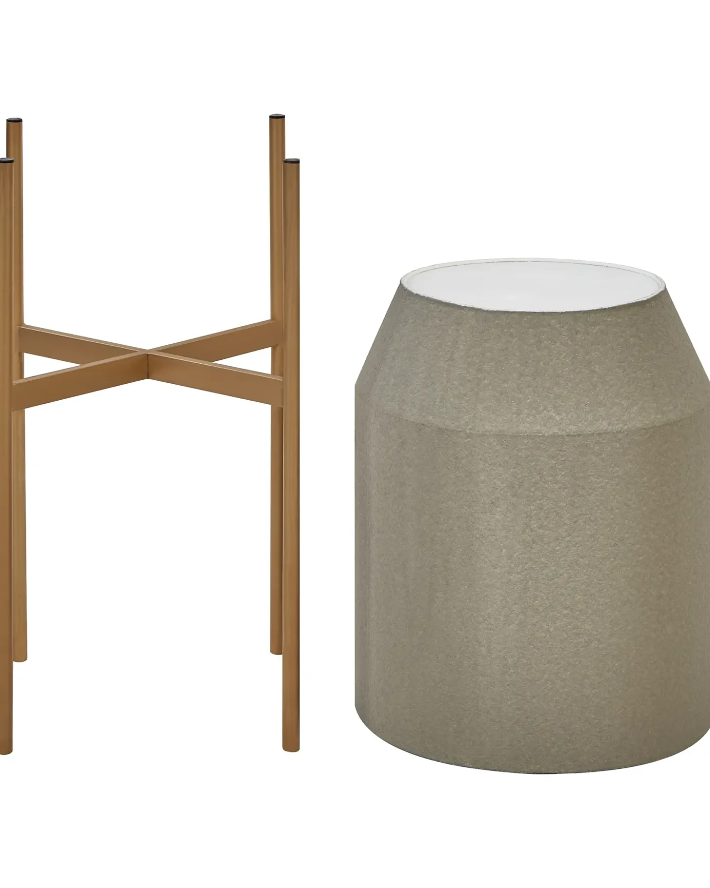 Forhøjet plantekrukke HYBRIDUM Metal 33 cm Grå