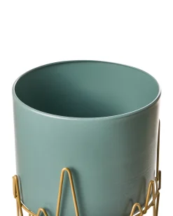 Forhøjet plantekrukke KALANDRA 29 cm Mørkegrøn Metal
