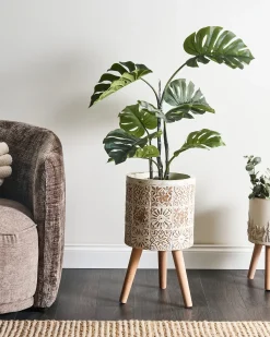 Forhøjet plantekrukke KARISTOS 36 cm Cremehvid