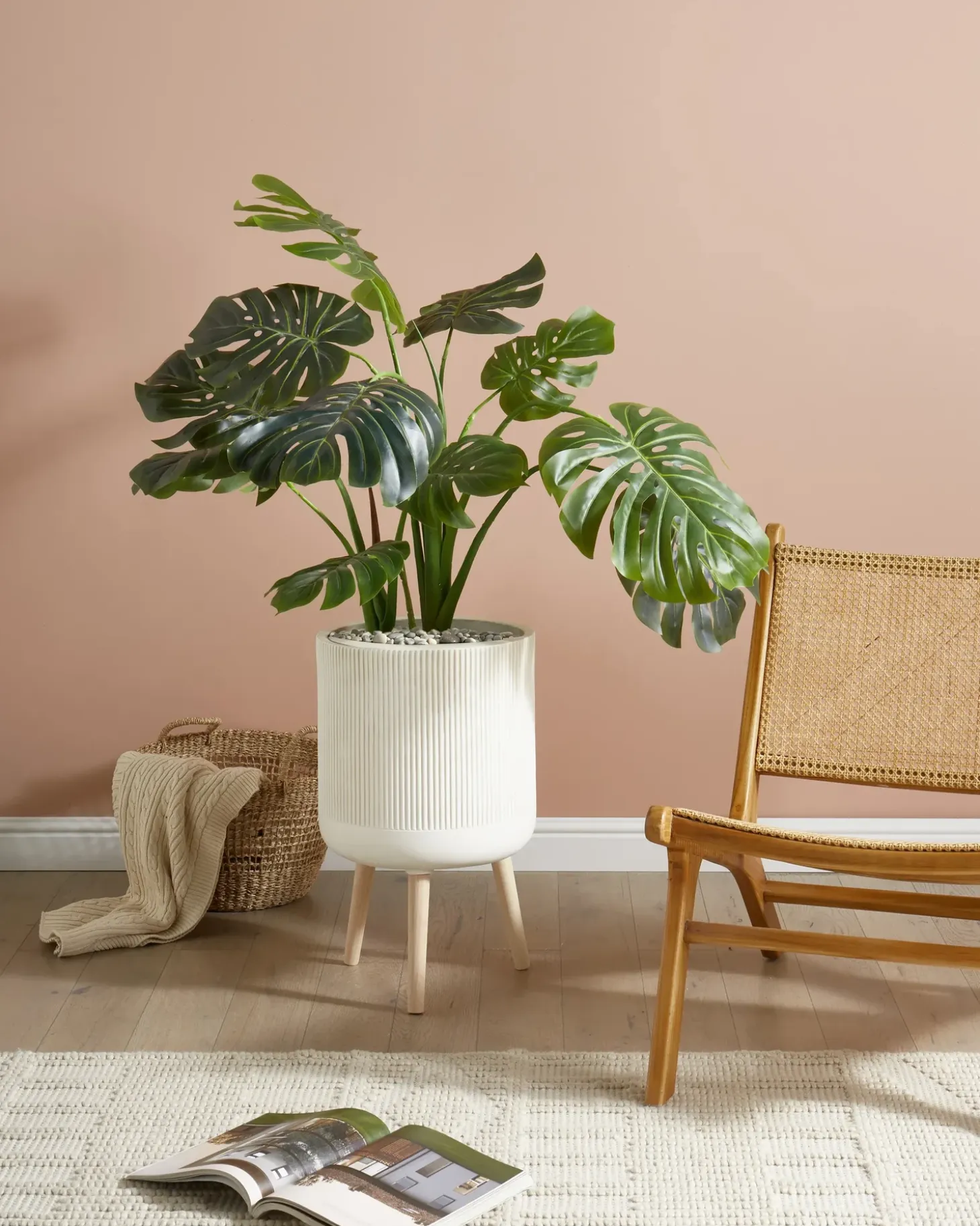Forhøjet plantekrukke MACLURA 35 cm Lys Beige