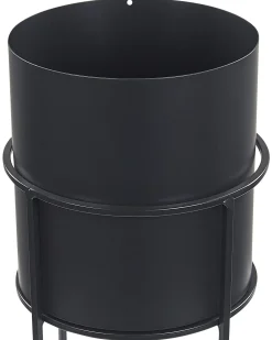 Forhøjet plantekrukke MILEA 16 cm Sort Metal