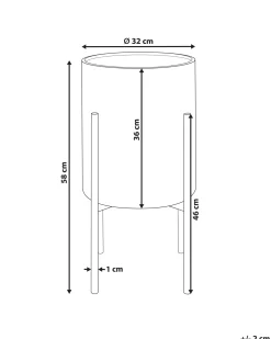 Forhøjet plantekrukke SEROTINA Metal 32 cm Sort