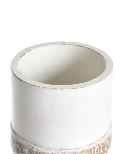 Forhøjet plantekrukke SKIATOS 22 cm Cremehvid