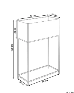 Forhøjet plantekrukke TAPIEN Metal 70 cm Sort