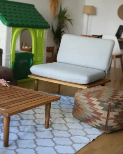 FRASCATI 2 personers Loungesæt med bord Lysegrå Certificeret akacietræ