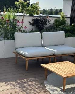 FRASCATI 2 personers Loungesæt med bord Lysegrå Certificeret akacietræ