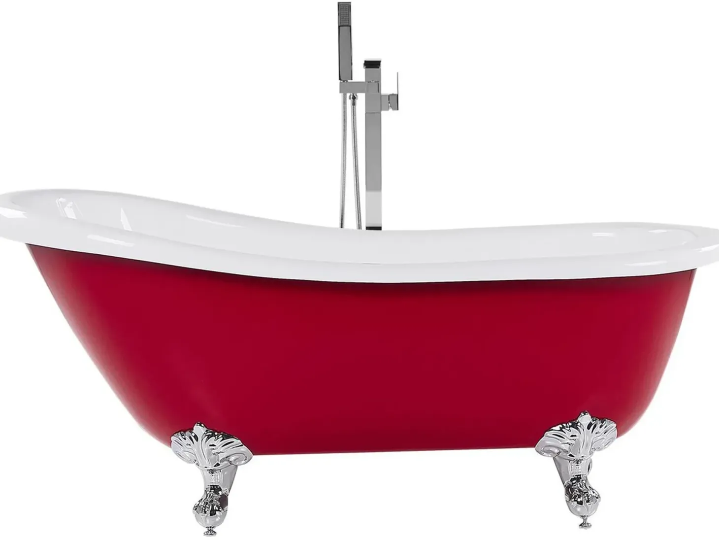 Fritstående badekar CAYMAN 153 x 77 cm Rød
