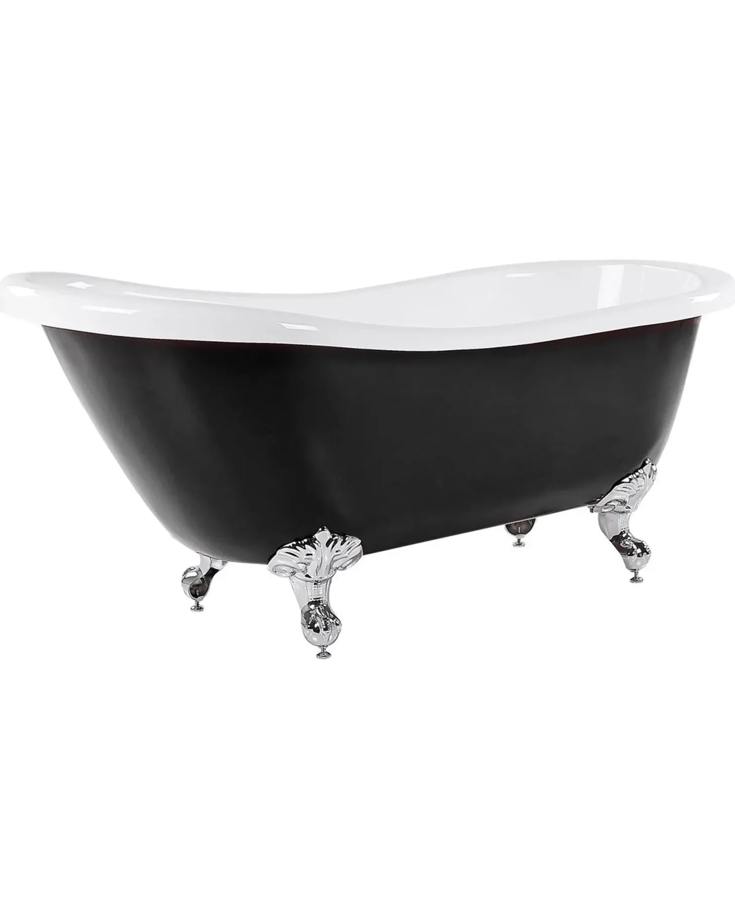 Fritstående badekar CAYMAN 170 x 76 cm Sort/hvid