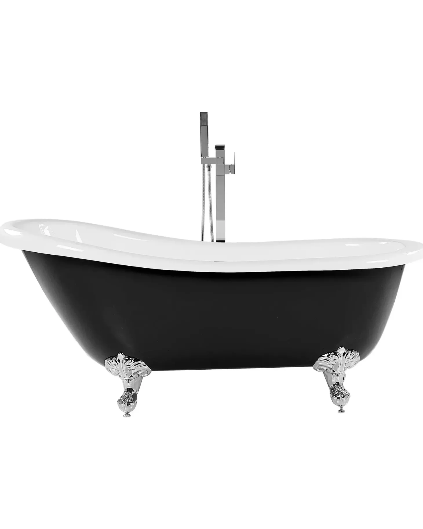 Fritstående badekar CAYMAN 170 x 76 cm Sort/hvid