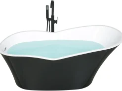 Fritstående badekar DULCINA 170 x 80 cm Sort/hvid