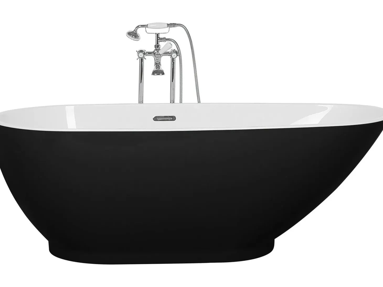 Fritstående badekar GUIANA 173 x 82 cm Sort/hvid