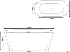 Fritstående badekar HAVANA 170 x 73 cm Hvid
