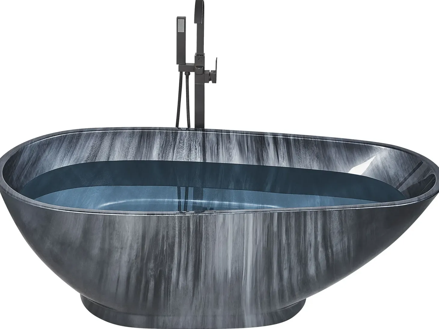 Fritstående badekar RIOJA 170 x 80 cm Sort marmor