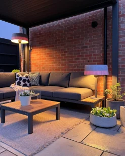 Fritstående infrarød terrassevarmer VARAZZE 1500 W Grå