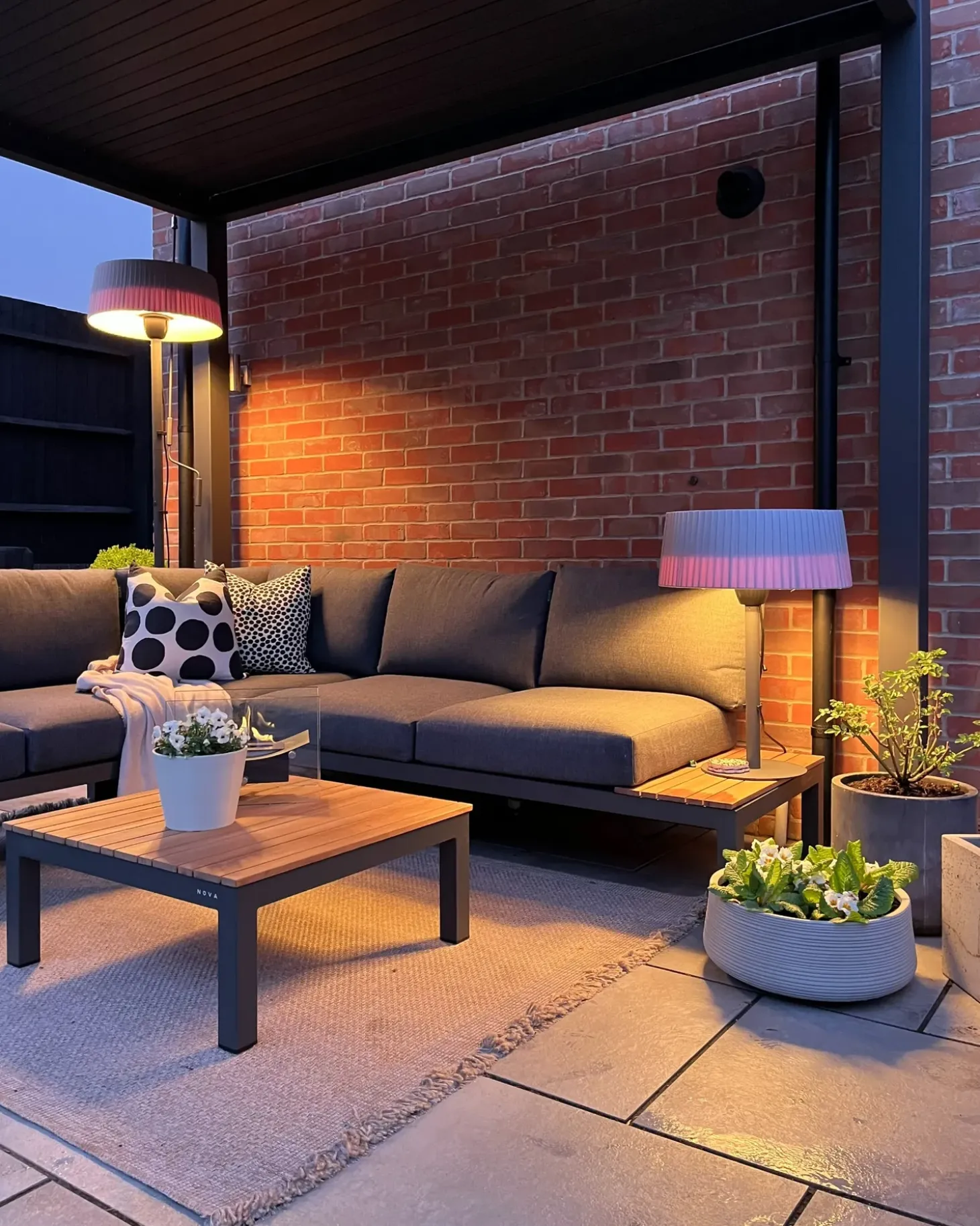 Fritstående infrarød terrassevarmer VARAZZE 1500 W Grå