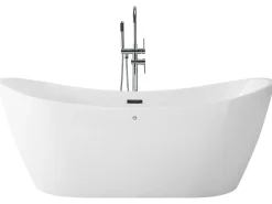 Fritstående spabad med LED ANTIGUA 168 x 80 cm Hvid