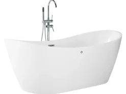 Fritstående spabad med LED ANTIGUA 168 x 80 cm Hvid