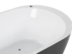 Fritstående spabad med LED NEVIS 170 x 80 cm Sort