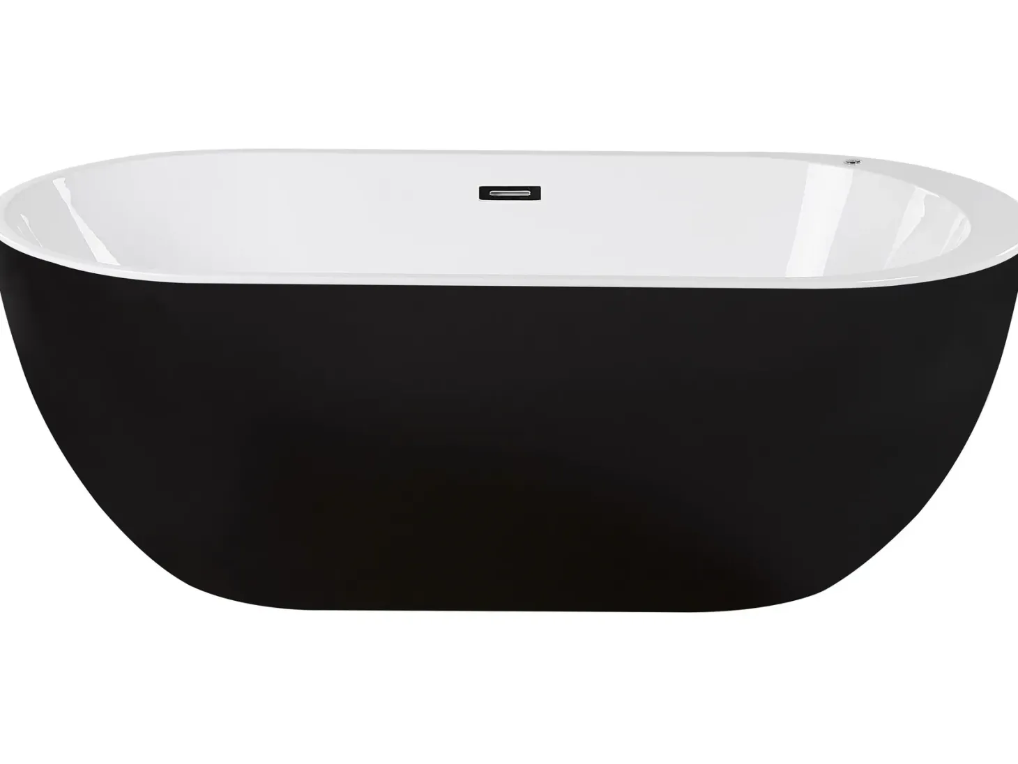 Fritstående spabad med LED NEVIS 170 x 80 cm Sort