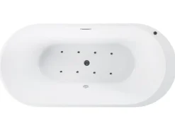 Fritstående spabad med LED NEVIS 170 x 80 cm Sort