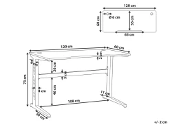 Gaming Bord DEXTER Sort 120 cm 60 cm RGB LED