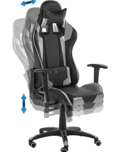 Gamingstol KNIGHT Kunstlæder Sølv