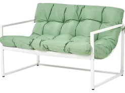 GARDA 4 personers Loungesæt med bord Grøn Metal