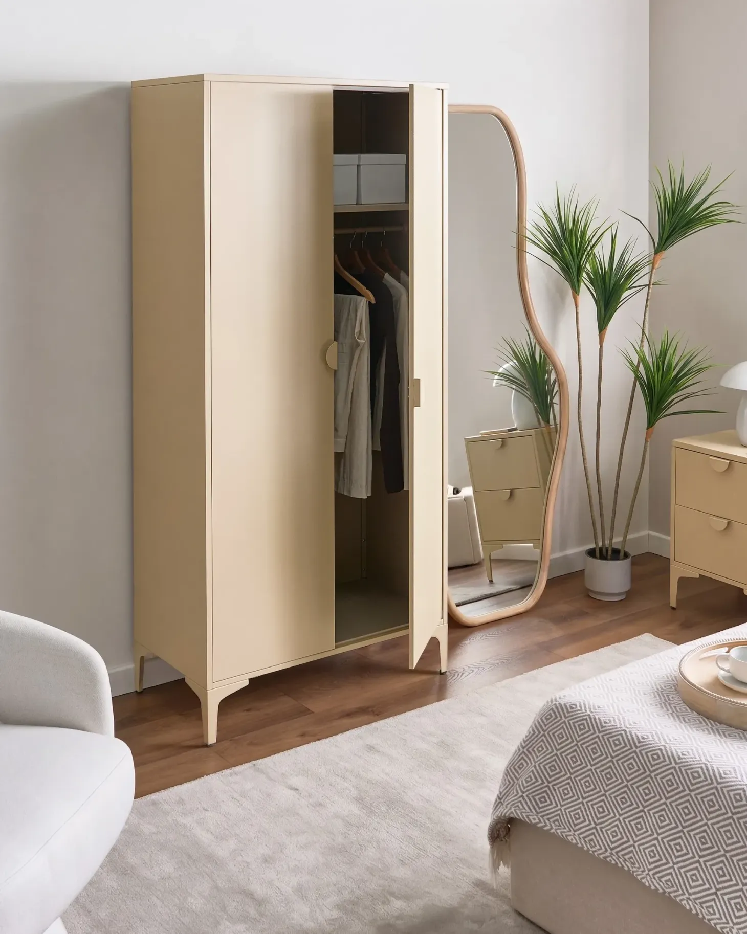 Garderobeskab ARDURA Beige Metal