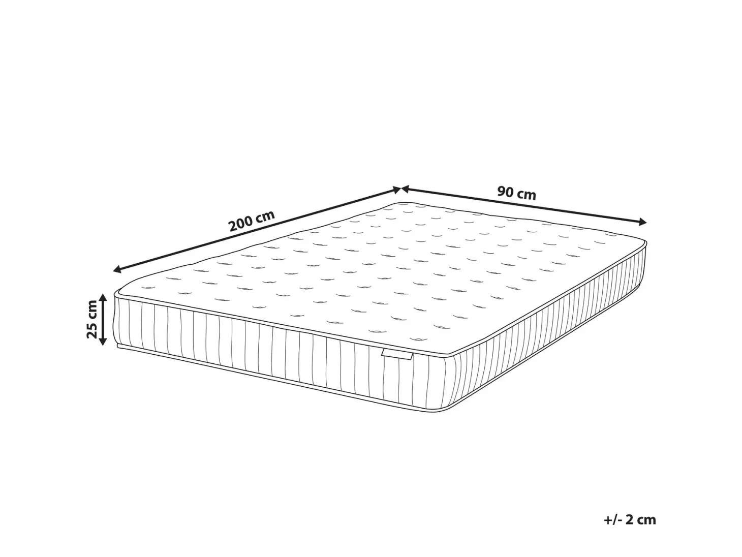 Gel memoryskum pocketfjedre madras PLEASANT H3/4 Fast 90 x 200 cm