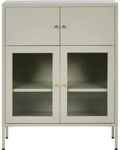 Glas vitrineskab ESHOLT Metal 80 cm Lys Beige