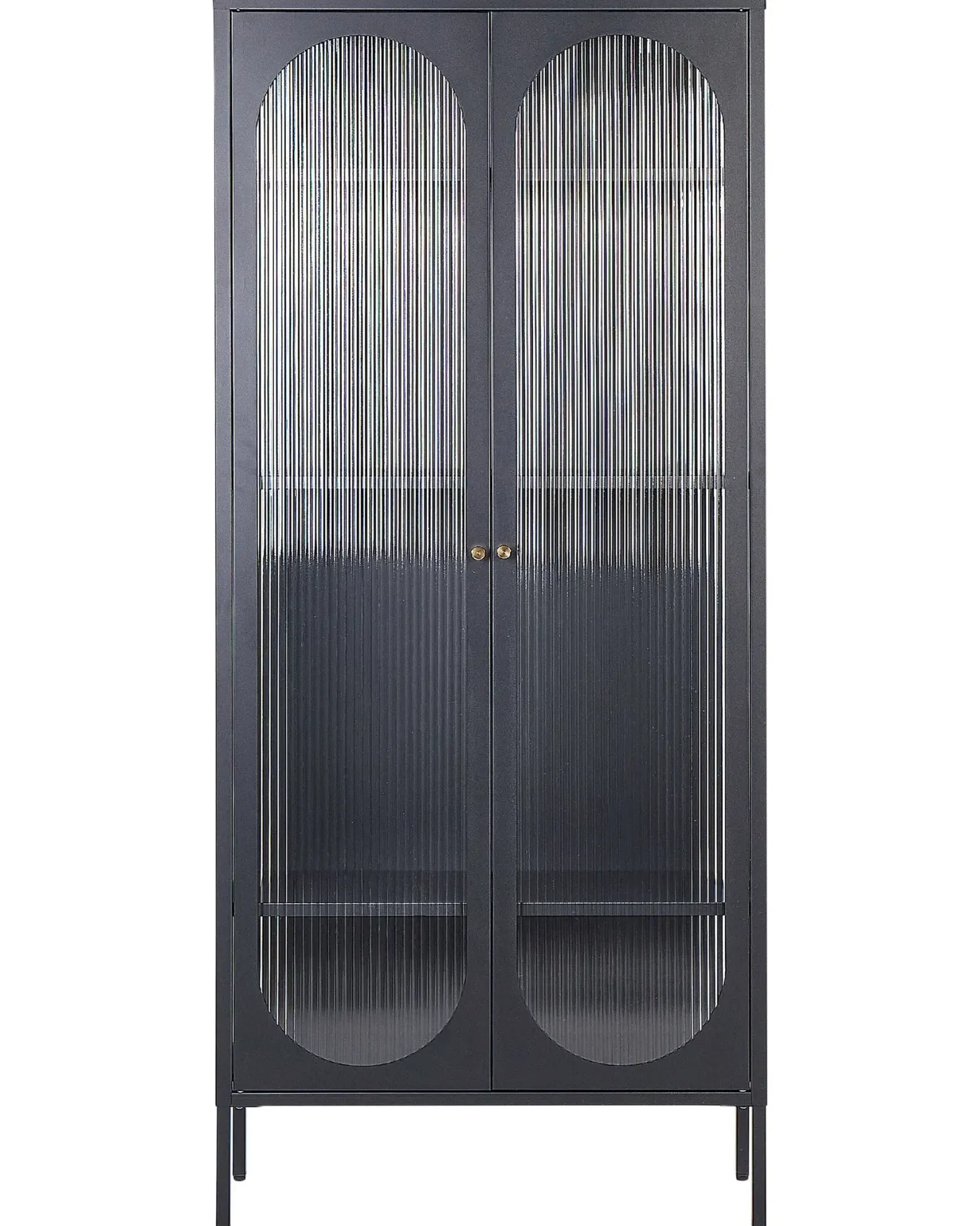 Glas vitrineskab FOXTON Metal 80 cm Sort
