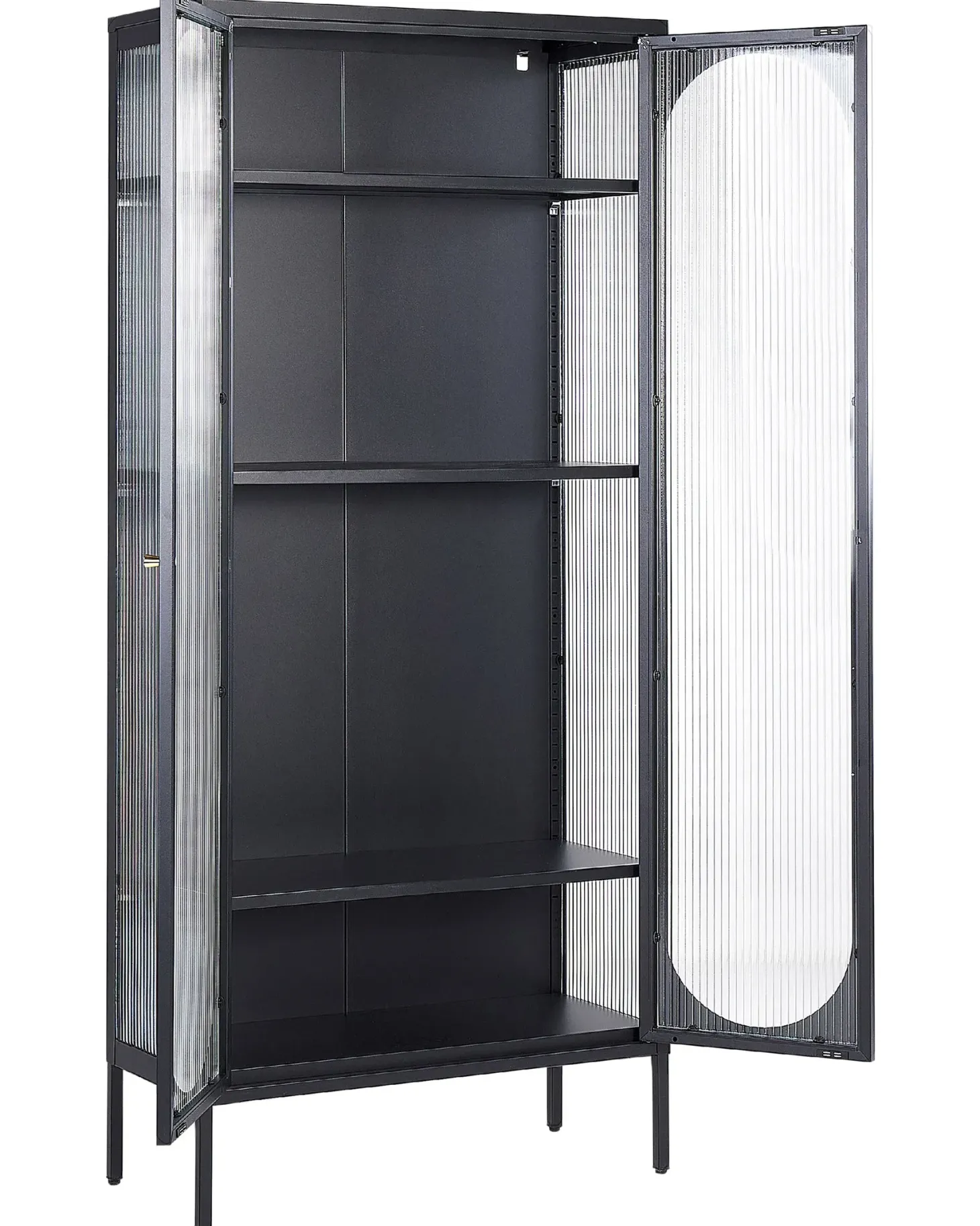 Glas vitrineskab FOXTON Metal 80 cm Sort