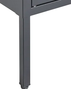 Glas vitrineskab FOXTON Metal 80 cm Sort
