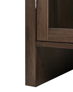 Glas vitrineskab GLENWOOD 79 cm Mørkebrun