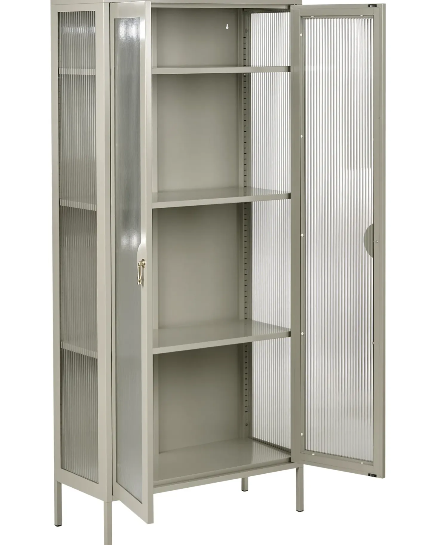 Glas vitrineskab GLEORA Metal Lys Beige