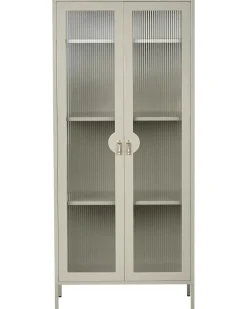Glas vitrineskab GLEORA Metal Lys Beige