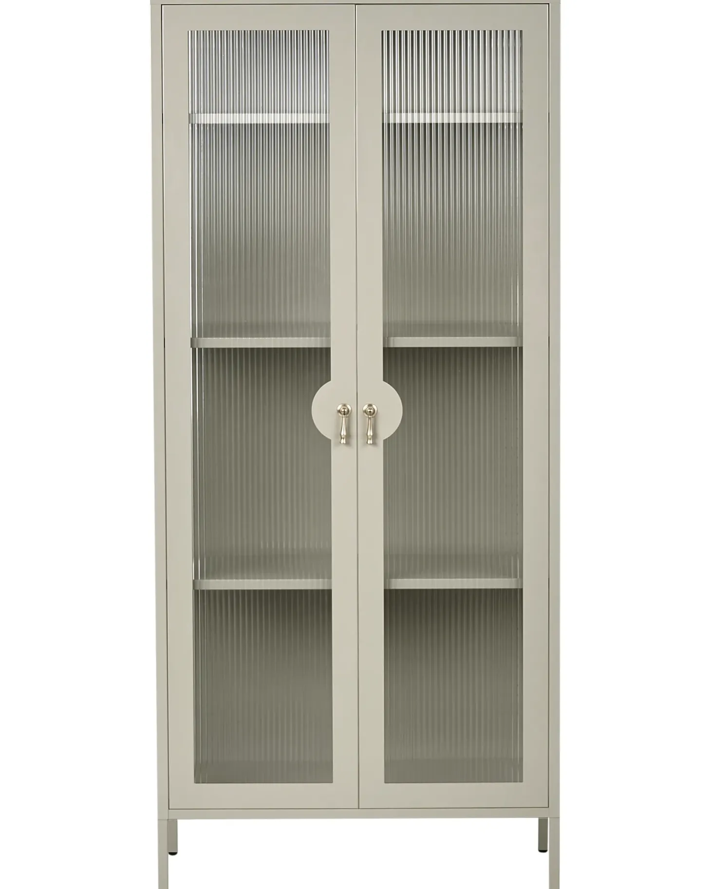 Glas vitrineskab GLEORA Metal Lys Beige