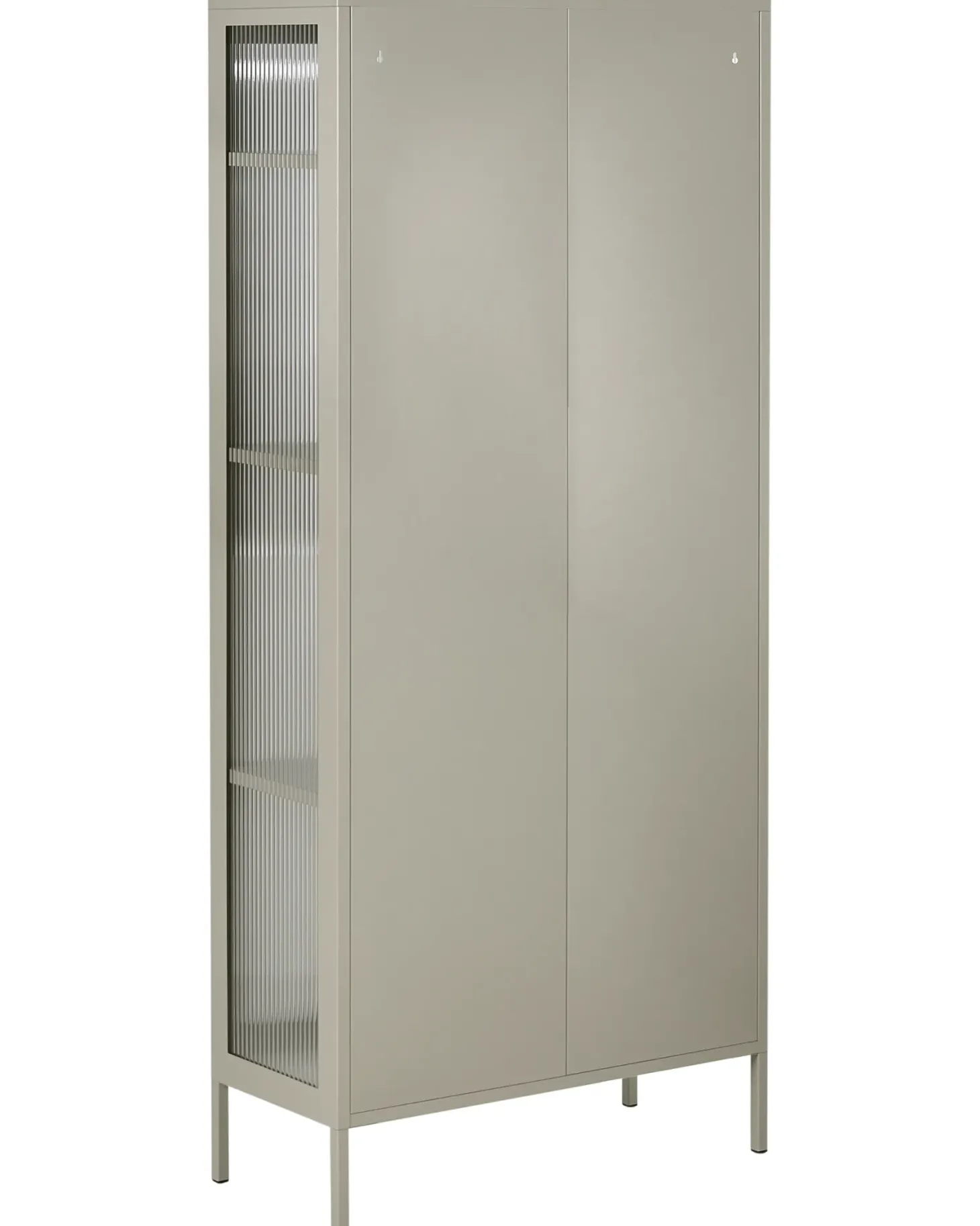 Glas vitrineskab GLEORA Metal Lys Beige