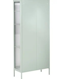 Glas vitrineskab GLEORA Metal Mintgrøn