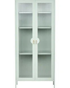 Glas vitrineskab GLEORA Metal Mintgrøn