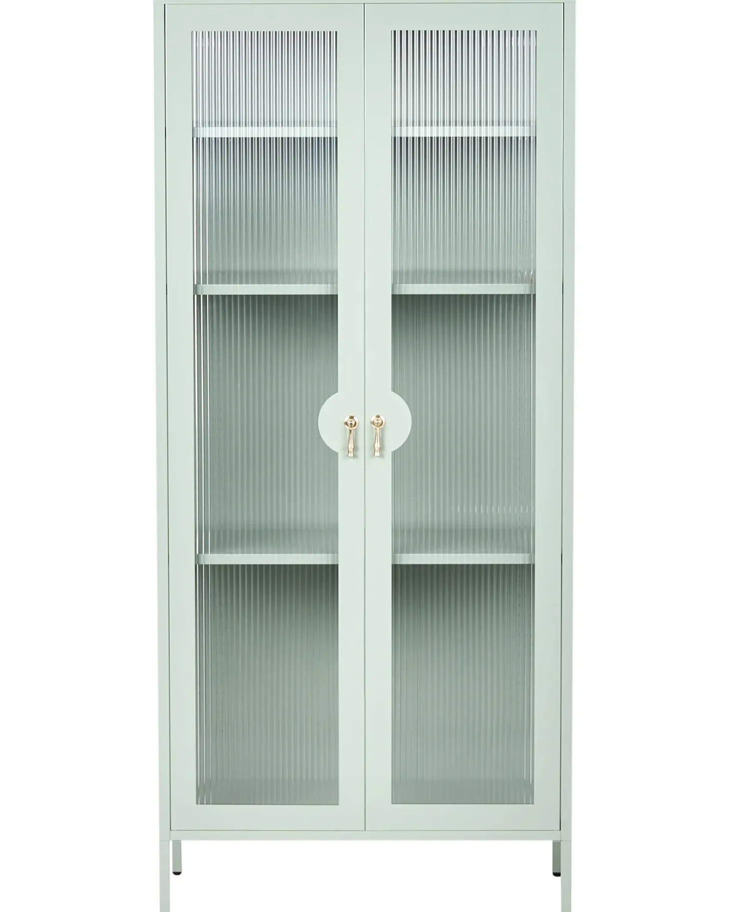 Glas vitrineskab GLEORA Metal Mintgrøn