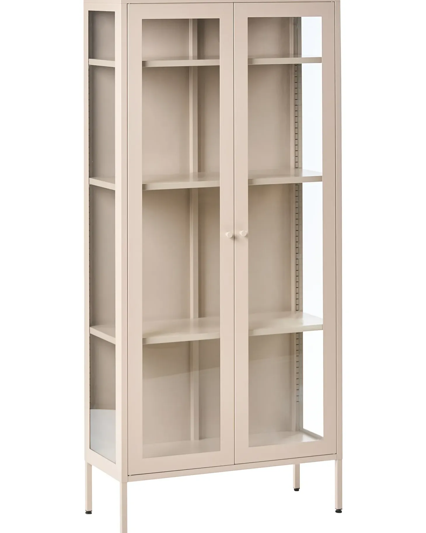 Glas vitrineskab HARTY Metal 80 cm Beige