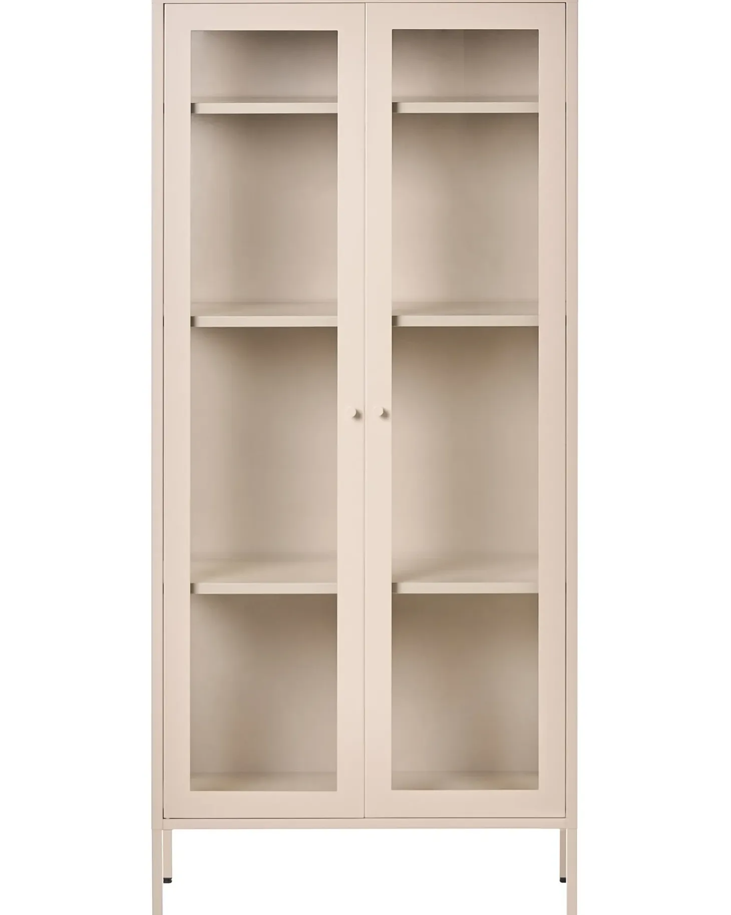 Glas vitrineskab HARTY Metal 80 cm Beige
