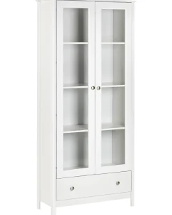 Glas vitrineskab NORNALUP 80 cm Hvid