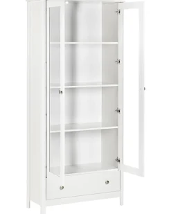 Glas vitrineskab NORNALUP 80 cm Hvid
