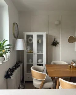 Glas vitrineskab NORNALUP 80 cm Hvid